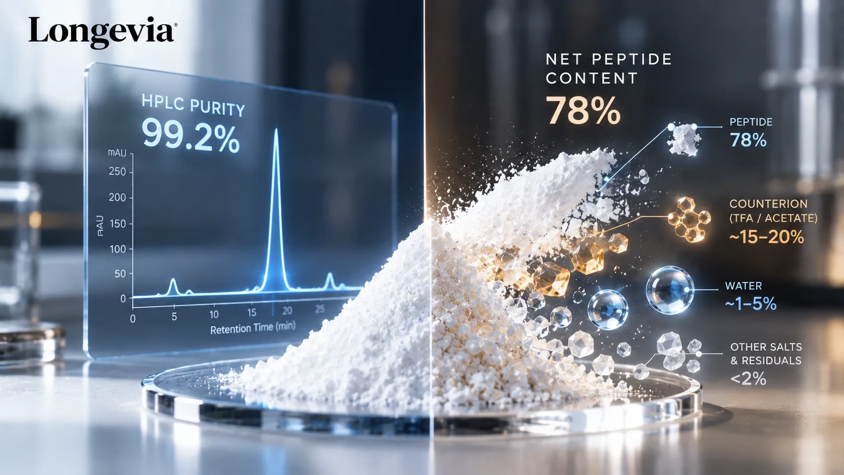 Why Does My Peptide Show 99% Purity but Less Peptide by Weight?