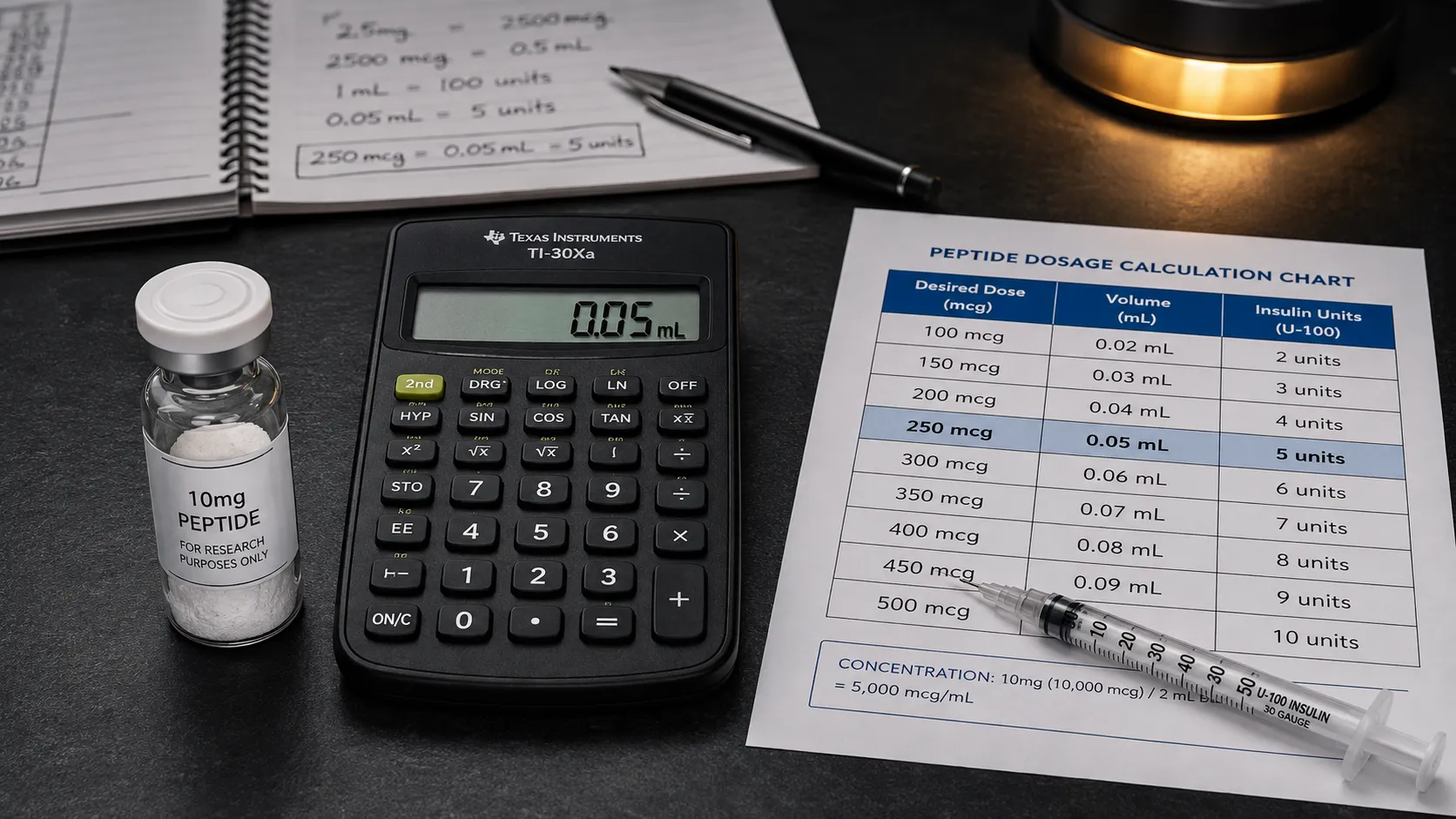 Peptide Dosage Calculations: mg, mcg & mL Explained